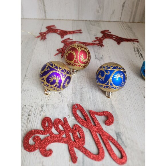 Hope Reindeer‎ unique ball ornament Xmas glitter set gold - Picture 9 of 10